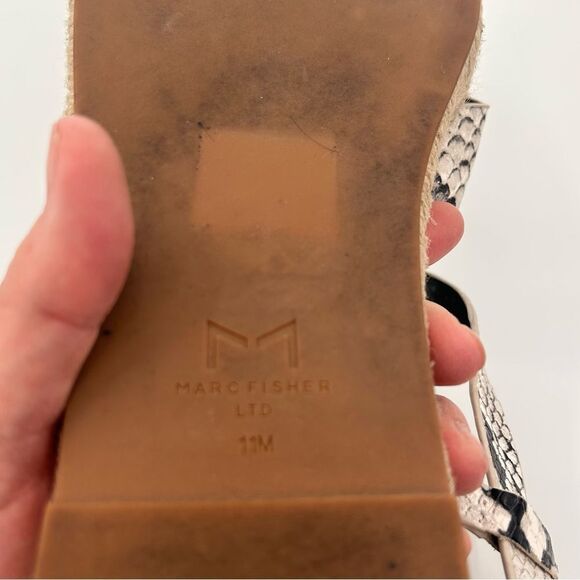 Marc Fisher Gray Snakeskin leather Espadrille Sandals size 11 - Picture 7 of 7